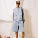 Blue Denim Vest Top
