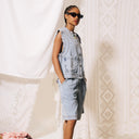 Blue Denim Vest Top