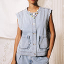 Blue Denim Vest Top