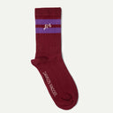 Plum/Purple Stripe Sporty Calf Length Sock