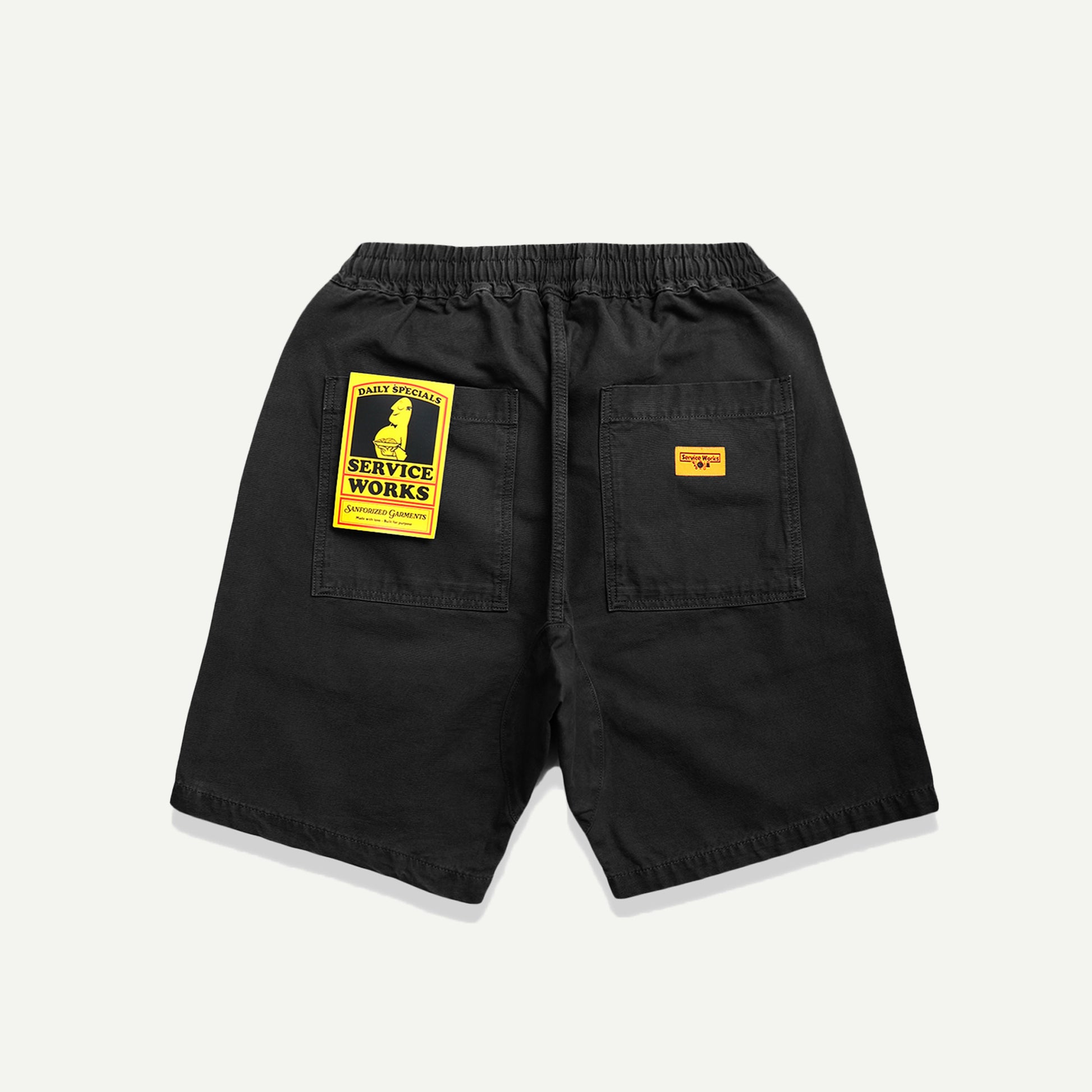 Service Works Black Canvas Chef Shorts