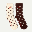 Choc/Ecru Spot 2 Pack Socks