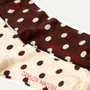 Choc/Ecru Spot 2 Pack Socks