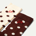Choc/Ecru Spot 2 Pack Socks