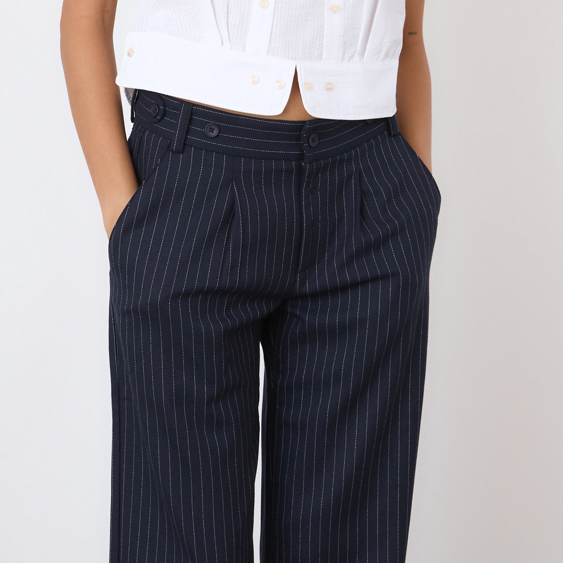 Ink Pinstripe Lennox Trousers