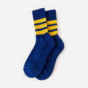 Navy/Yellow Coarse Ribbed Crew Socks