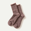 Dark Brown/Pink Double Face Crew Socks