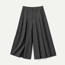 Navy Pinstripe Winona Pleated Culotte