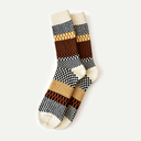 Red/Cream Coarse Striped Crew Socks