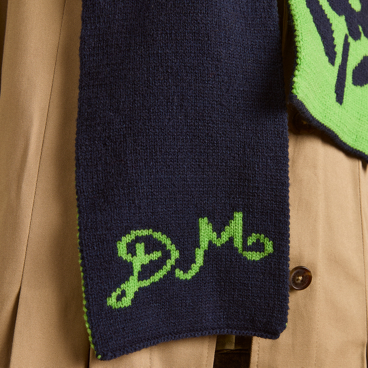 Lime/Blue DM Jacquard Scarf