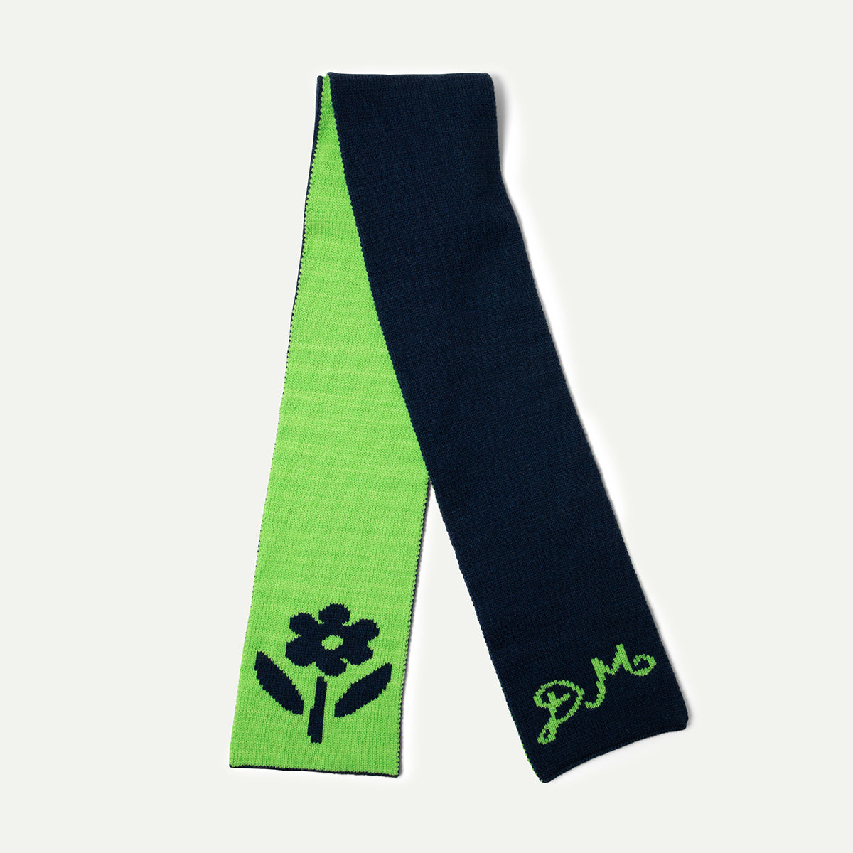 Lime/Blue DM Jacquard Scarf