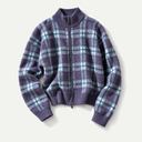 Brushed Check Saffy Merino Wool Cardigan