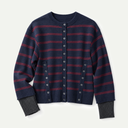 Navy Stripe Franny Merino Wool Cardigan