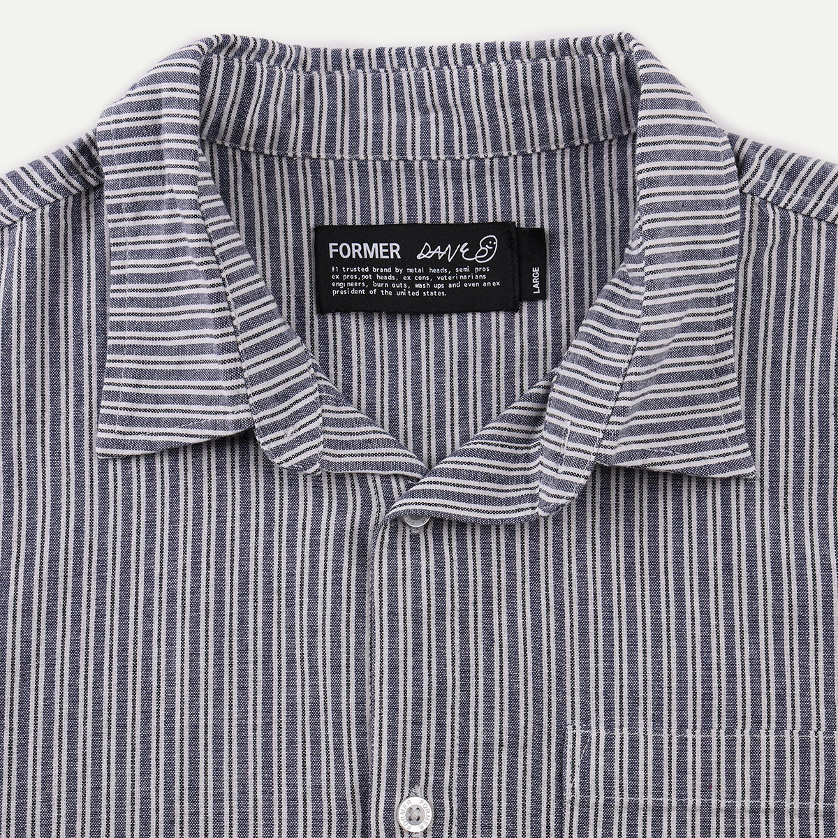 Bone/Navy Reynolds Stripe Shirt