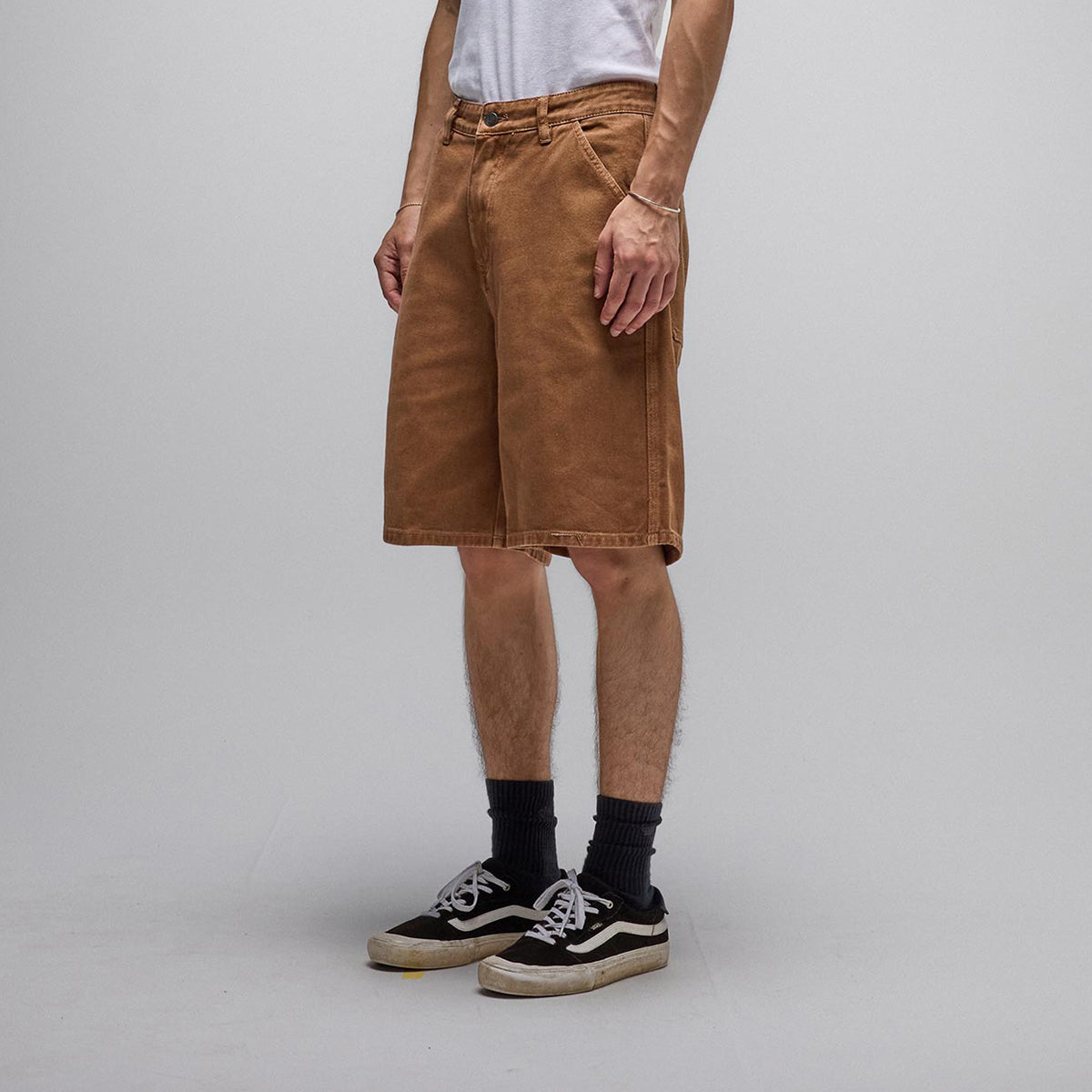 Washed Brown 21" Overdye Denim Walkshort