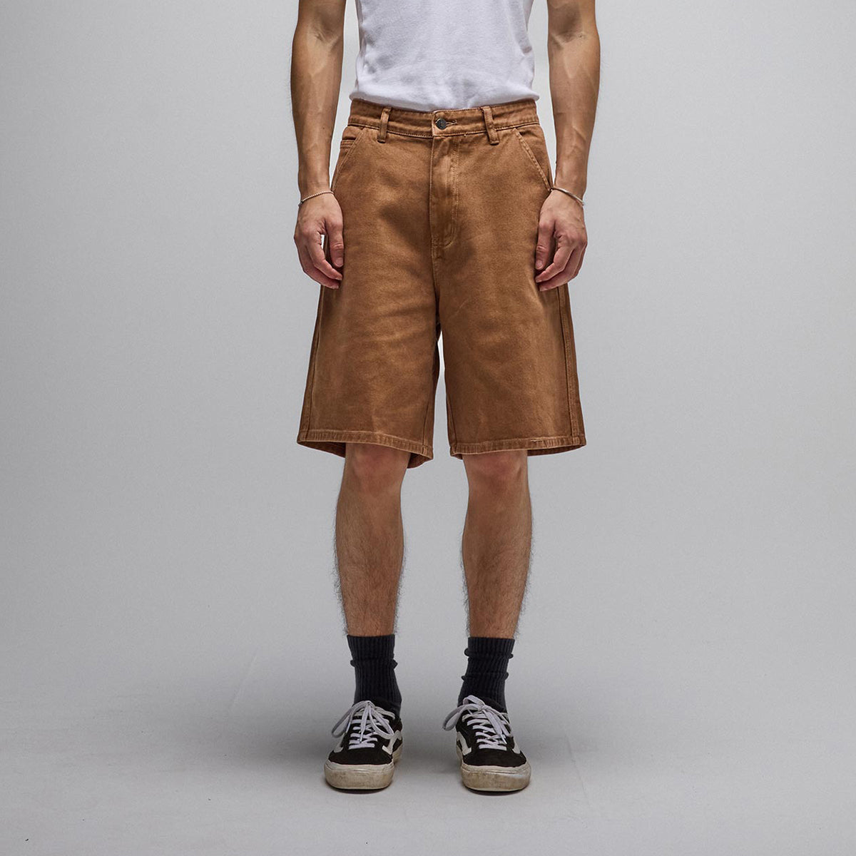 Washed Brown 21" Overdye Denim Walkshort