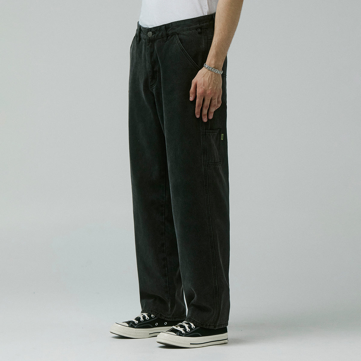 Washed Black Vt Distend Denim Carpenter Pant