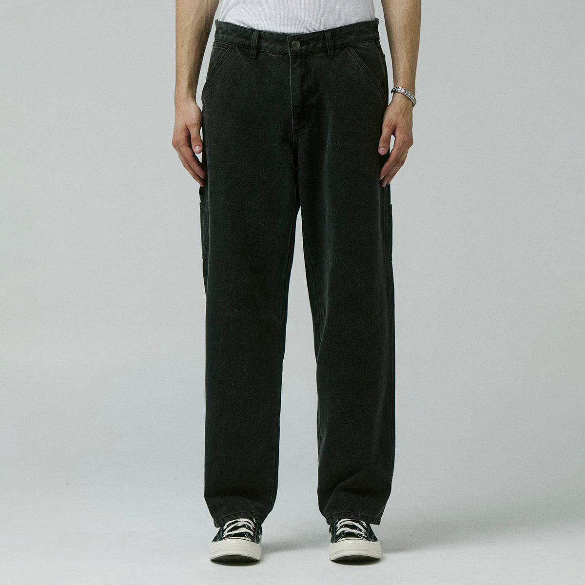 Washed Black Vt Distend Denim Carpenter Pant