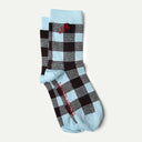 Pale Blue/Choc Gingham Socks