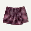 Magenta Check Glinda Mini Skirt