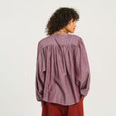Red Stripe Gladis Collarless Shirt