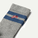 Grey/Blue Stripe Sporty Calf Length Sock