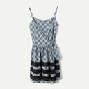 Blue Pepper Check Iggy Lace Insert Midi Dress