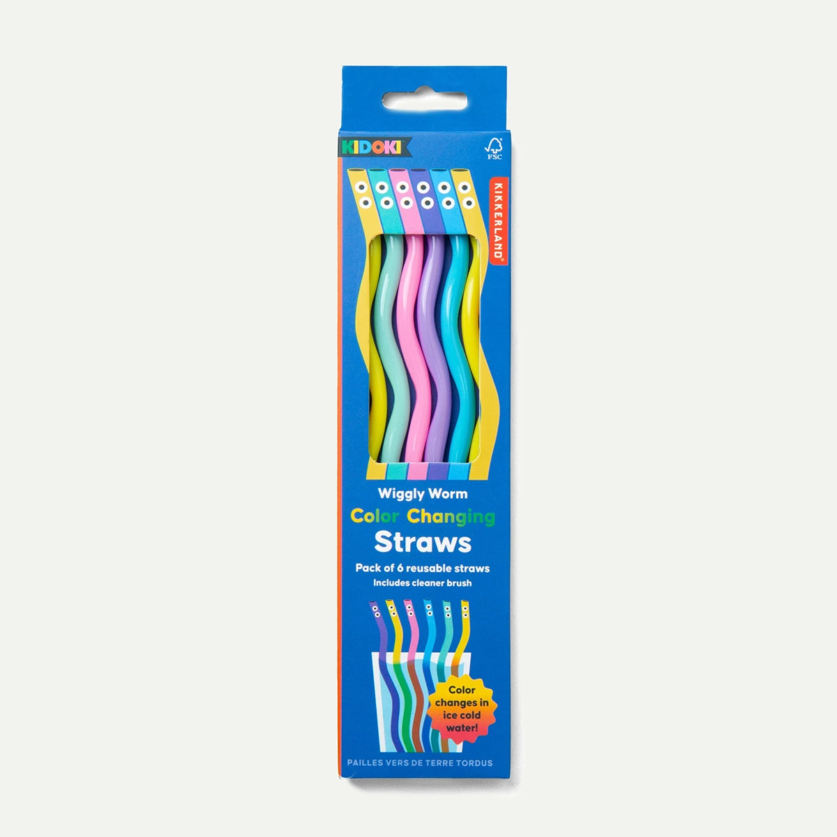 Kidoki Colour Change Wiggly Worm Straws