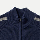 Navy Wolfe Zip Knit Cardigan