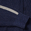 Navy Wolfe Zip Knit Cardigan