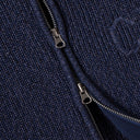 Navy Wolfe Zip Knit Cardigan