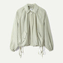 Oyster Gingham Lailah Lightweight Bomber