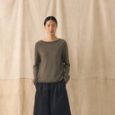Brown Umber/Biscuit Stripe Cashmere Neat Sweater