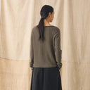 Brown Umber/Biscuit Stripe Cashmere Neat Sweater