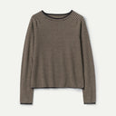 Brown Umber/Biscuit Stripe Cashmere Neat Sweater