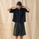 Dark Olive Linen Shorts