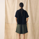 Dark Olive Linen Shorts