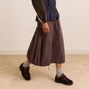 Merlot Stripe Lainey Midi Skirt