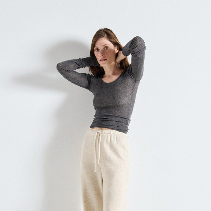 Charcoal Massachusetts Long Sleeve T-Shirt