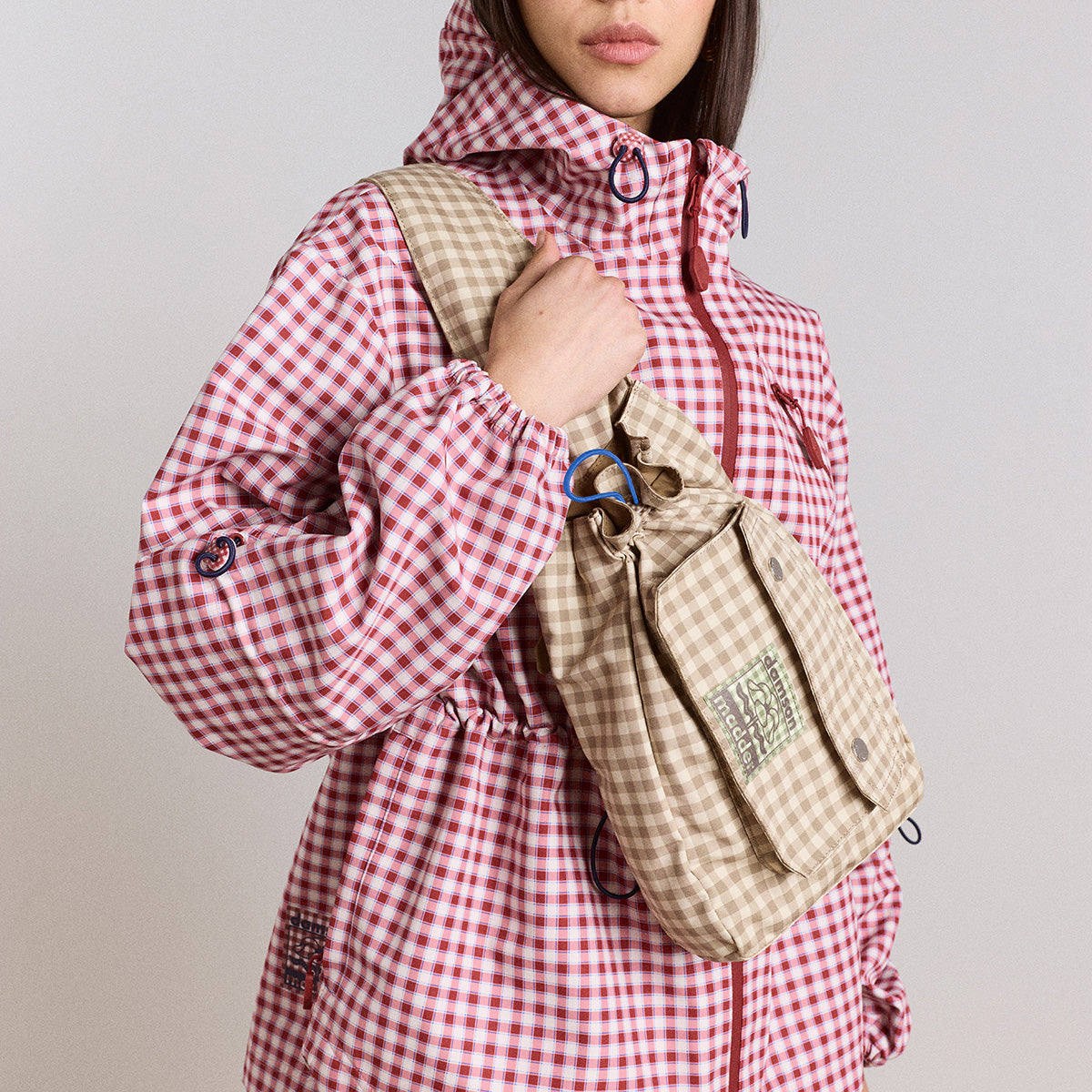 Brown Gingham Matilda Cross Body Bag