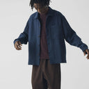 Indigo Scatter Stitch Cotton Shirt