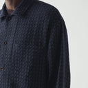Indigo Scatter Stitch Cotton Shirt