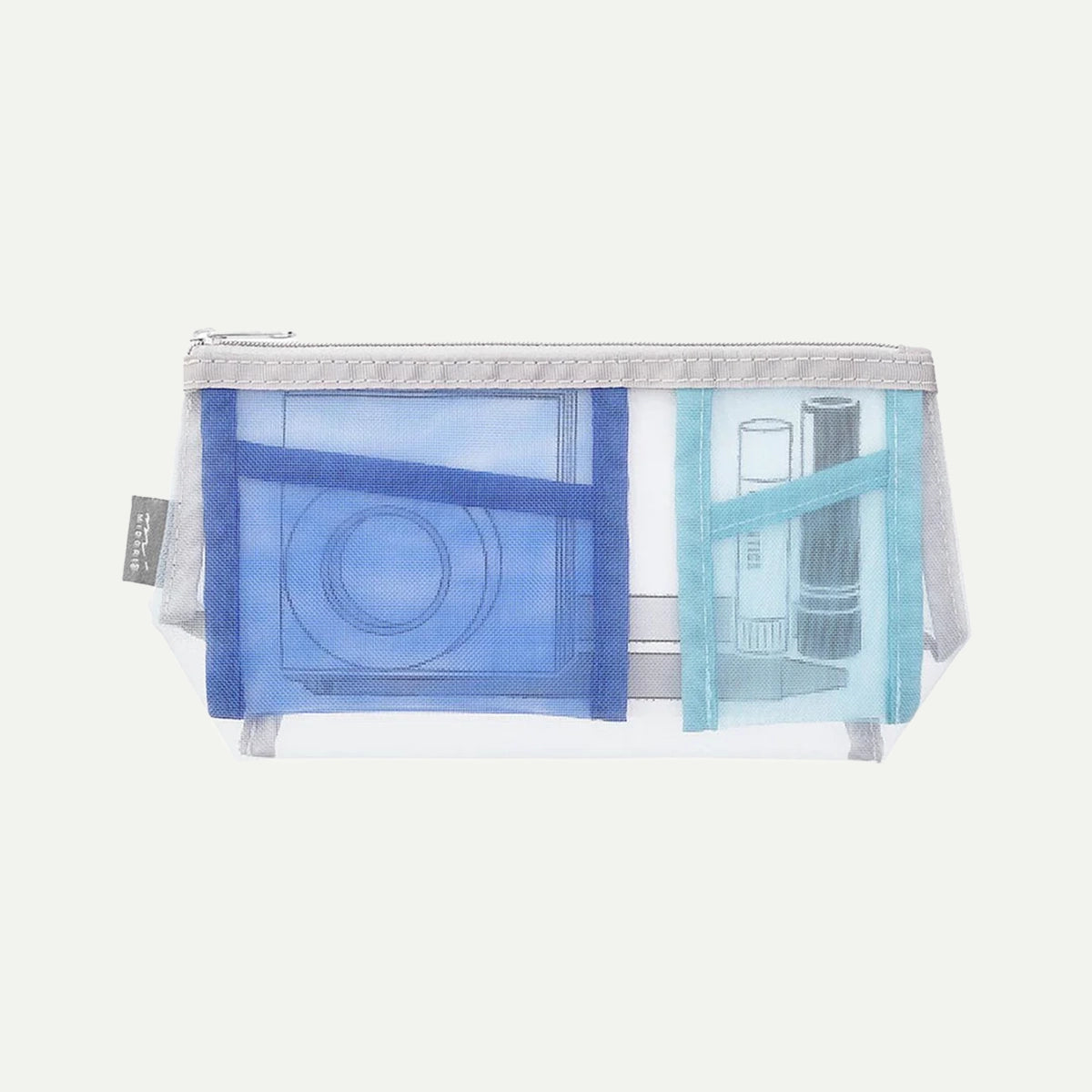 Light Blue Mesh Pencil Case