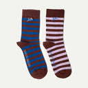 Mix Choc Stripe 2 Pack Socks