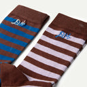 Mix Choc Stripe 2 Pack Socks