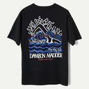 Black Nature Bathing Graphic T-Shirt