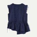 Navy Leighton Ruffle Blouse