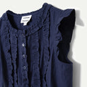 Navy Leighton Ruffle Blouse