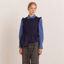 Navy Leighton Ruffle Blouse