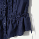 Navy Leighton Ruffle Blouse
